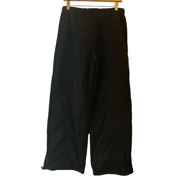 Zara Parachute Pants sz M Wide-leg black utility street hip hop - Picture 5 of 13